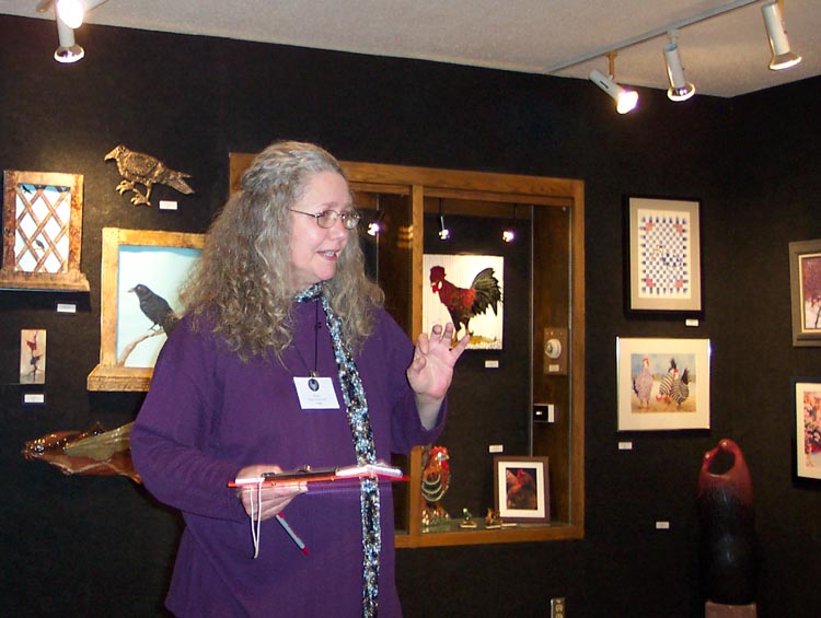 Kiefer judging Edina Art Center Bird Show